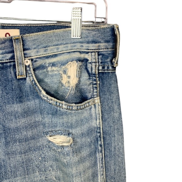 AMO Women Ace Starboard Destroy Ankle Jeans Size 27 Cotton Button Fly - Picture 8 of 13